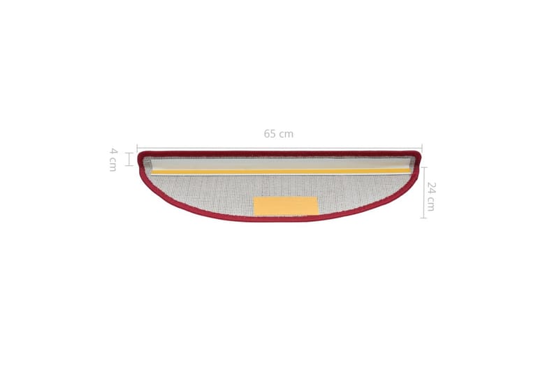 Trappematte vinrød 15 stk 65x24x4 cm - Vinrød - Tekstiler - Tepper & Matter - Spesialmatte - Trappetepper