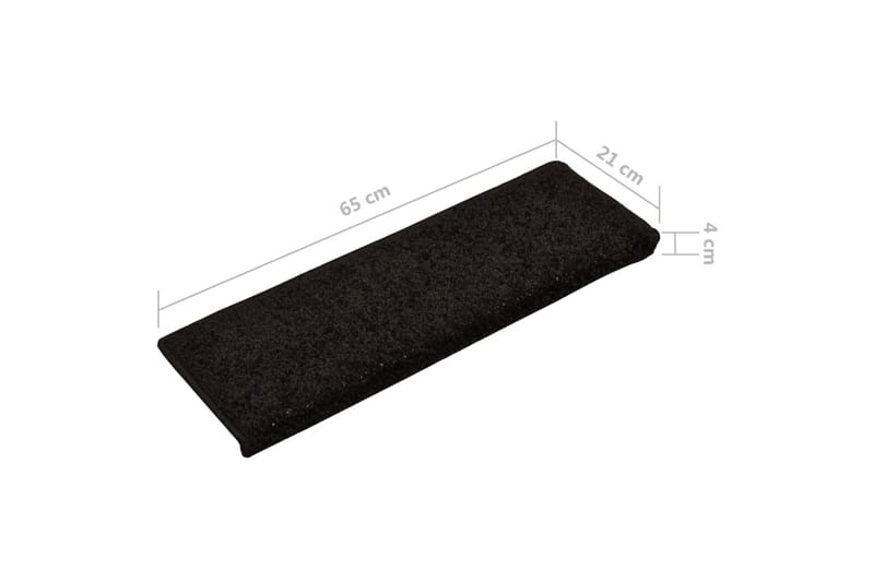 Trappematter 10 stk 65x25 cm svart - Svart - Tekstiler - Tepper & Matter - Spesialmatte - Trappetepper