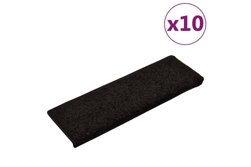 Trappematter 10 stk 65x25 cm svart - Svart - Tekstiler - Tepper & Matter - Spesialmatte - Trappetepper