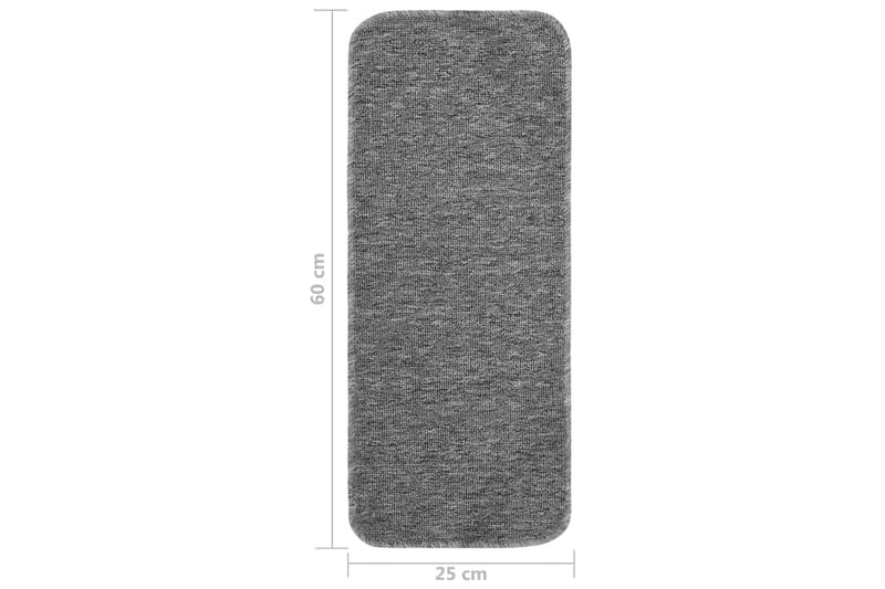 Trappematter 15 stk 60x25 cm grå sklisikker - Grå - Tekstiler - Tepper & Matter - Spesialmatte - Trappetepper