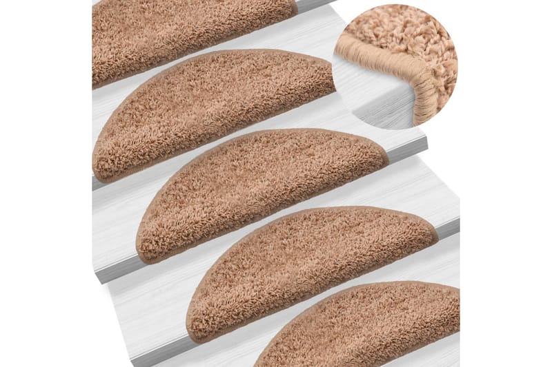 Trappematter 15 stk beige 65x25 cm - Beige - Tekstiler - Tepper & Matter - Spesialmatte - Trappetepper