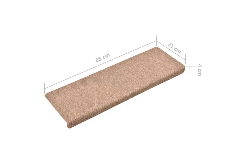 Trappematter 15 stk nålestempel 65x25 brun - Tekstiler - Tepper & Matter - Spesialmatte - Trappetepper