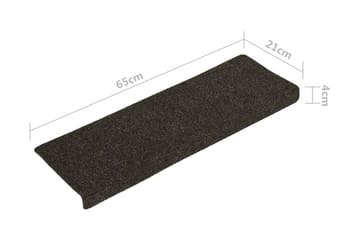 Trappematter 15 stk nålestempel 65x25 grå - Grå - Tekstiler - Tepper & Matter - Spesialmatte - Trappetepper