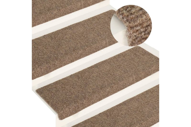 Trappematter 15 stk nålestempel 65x25 kremhvit - Krem - Tekstiler - Tepper & Matter - Spesialmatte - Trappetepper