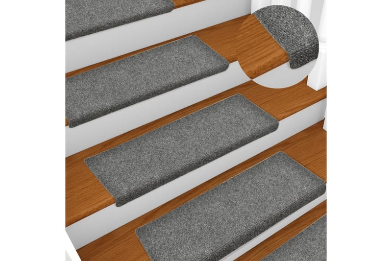 Trappematter 15 stk nålestempel 65x25 lysegrå - Tekstiler - Tepper & Matter - Spesialmatte - Trappetepper