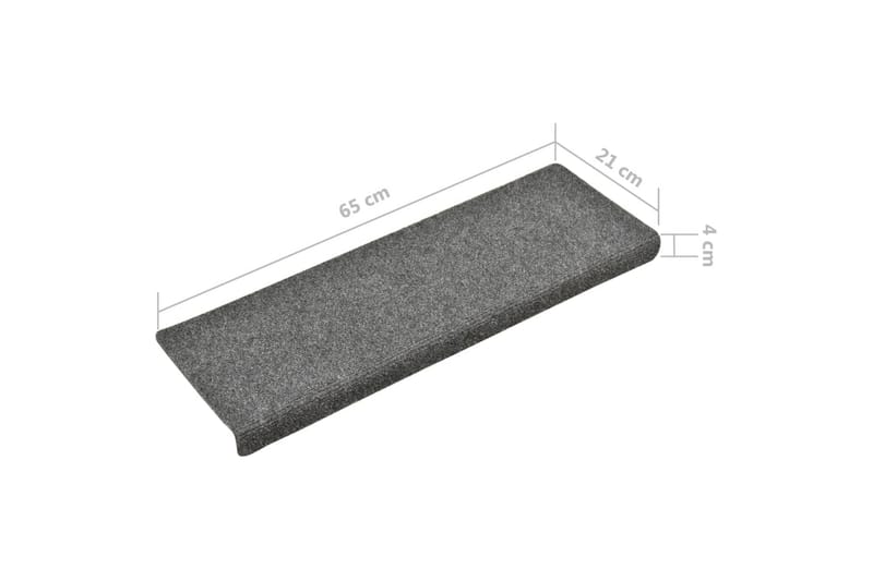 Trappematter 15 stk nålestempel 65x25 lysegrå - Tekstiler - Tepper & Matter - Spesialmatte - Trappetepper