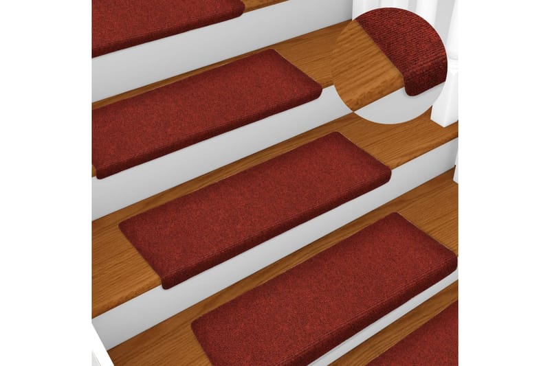Trappematter 15 stk nålestempel 65x25 rød - Tekstiler - Tepper & Matter - Spesialmatte - Trappetepper