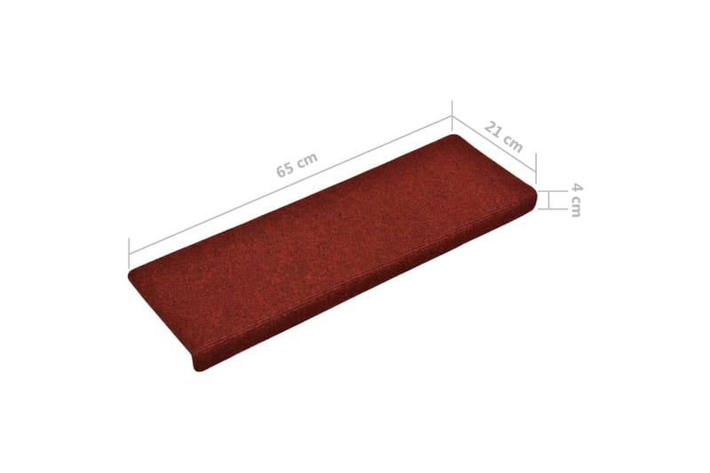 Trappematter 15 stk nålestempel 65x25 rød - Tekstiler - Tepper & Matter - Spesialmatte - Trappetepper