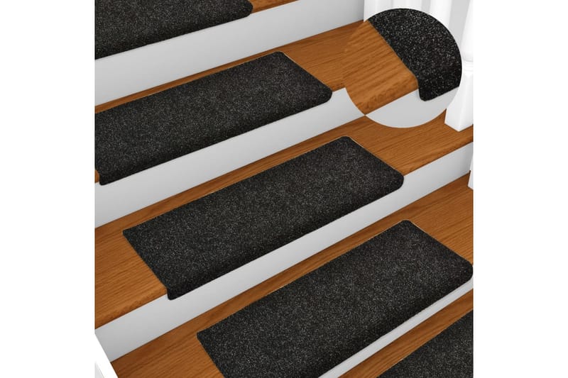 Trappematter 15 stk nålestempel 65x25 svart - Tekstiler - Tepper & Matter - Spesialmatte - Trappetepper