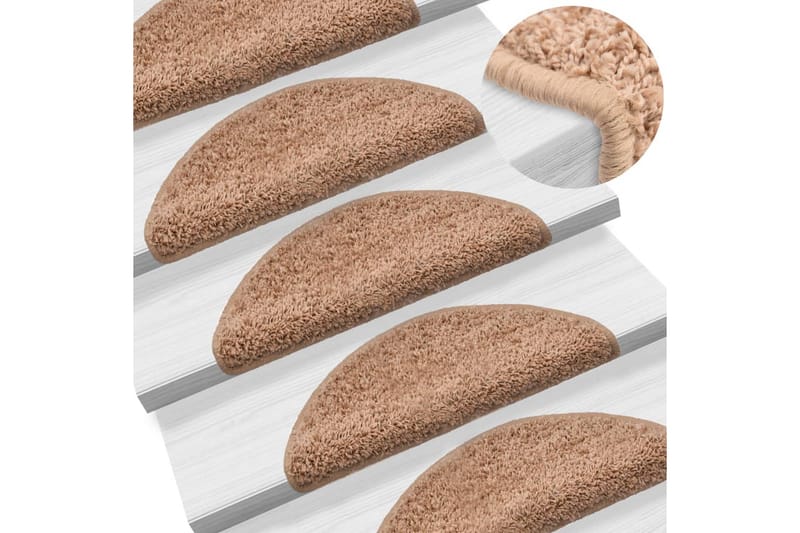 Trappematter beige 15 stk 56x20 cm - Beige - Tekstiler - Tepper & Matter - Spesialmatte - Trappetepper