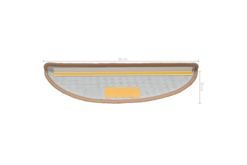 Trappematter beige 15 stk 56x20 cm - Beige - Tekstiler - Tepper & Matter - Spesialmatte - Trappetepper