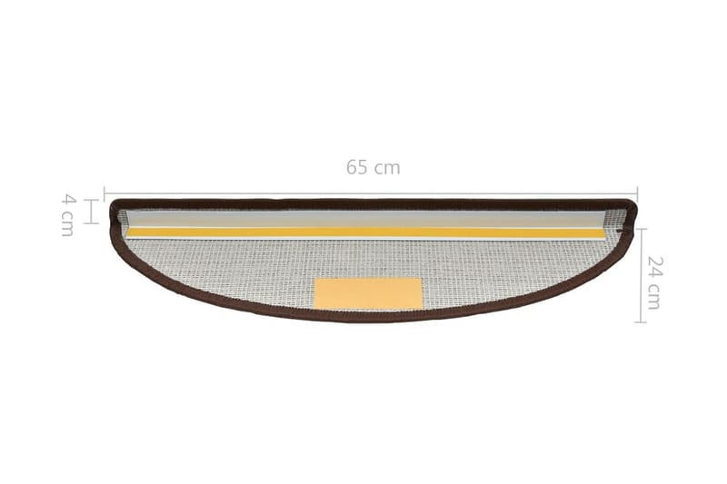 Trappematter kaffebrun 15 stk 65x24x4 cm - Tekstiler - Tepper & Matter - Spesialmatte - Trappetepper