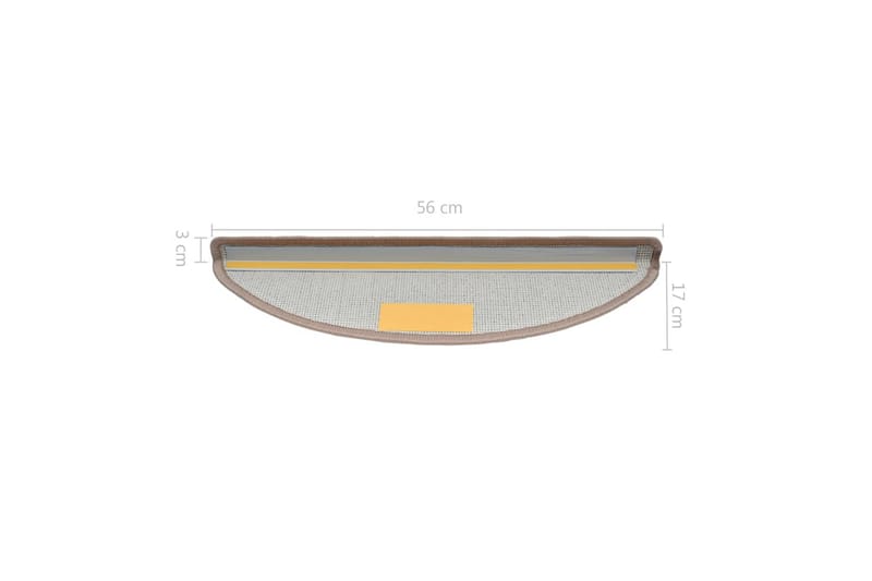 Trappematter lys brun 15 stk 56x17x3 cm - Lysebrun - Tekstiler - Tepper & Matter - Spesialmatte - Trappetepper