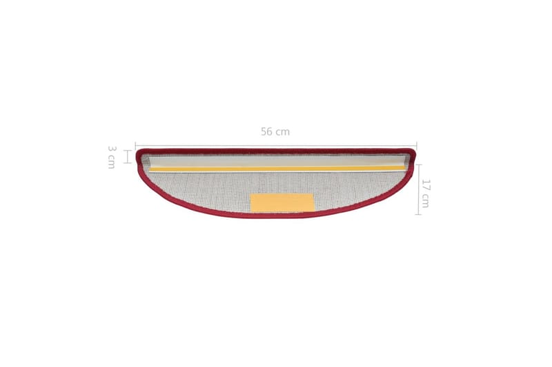 Trappematter vinrød 15 stk 56x17x3 cm - Vinrød - Tekstiler - Tepper & Matter - Spesialmatte - Trappetepper