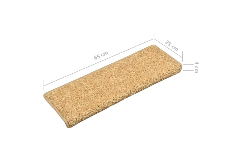 Trappetrinnstepper 15 stk 65x25 beige - Tekstiler - Tepper & Matter - Spesialmatte - Trappetepper