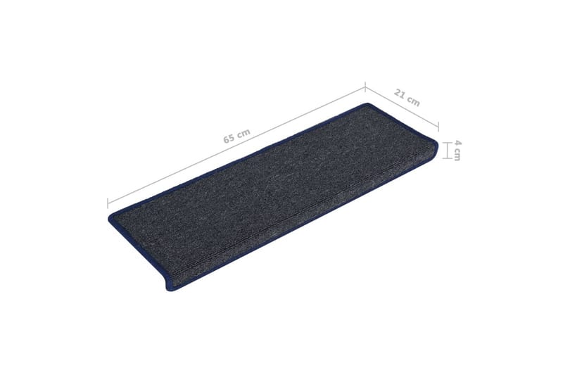 Trappetrinnstepper 15 stk 65x25 grå og blå - Flerfarget - Tekstiler - Tepper & Matter - Spesialmatte - Trappetepper