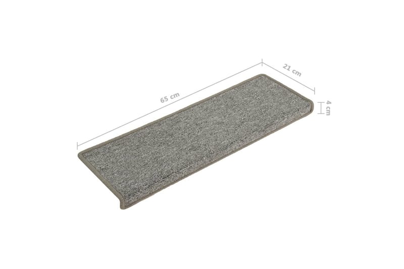 Trappetrinnstepper 15 stk 65x25 hvit og grå - Flerfarget - Tekstiler - Tepper & Matter - Spesialmatte - Trappetepper