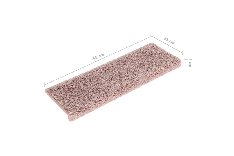 Trappetrinnstepper 15 stk 65x25 hvit og rosa - Flerfarget - Tekstiler - Tepper & Matter - Spesialmatte - Trappetepper