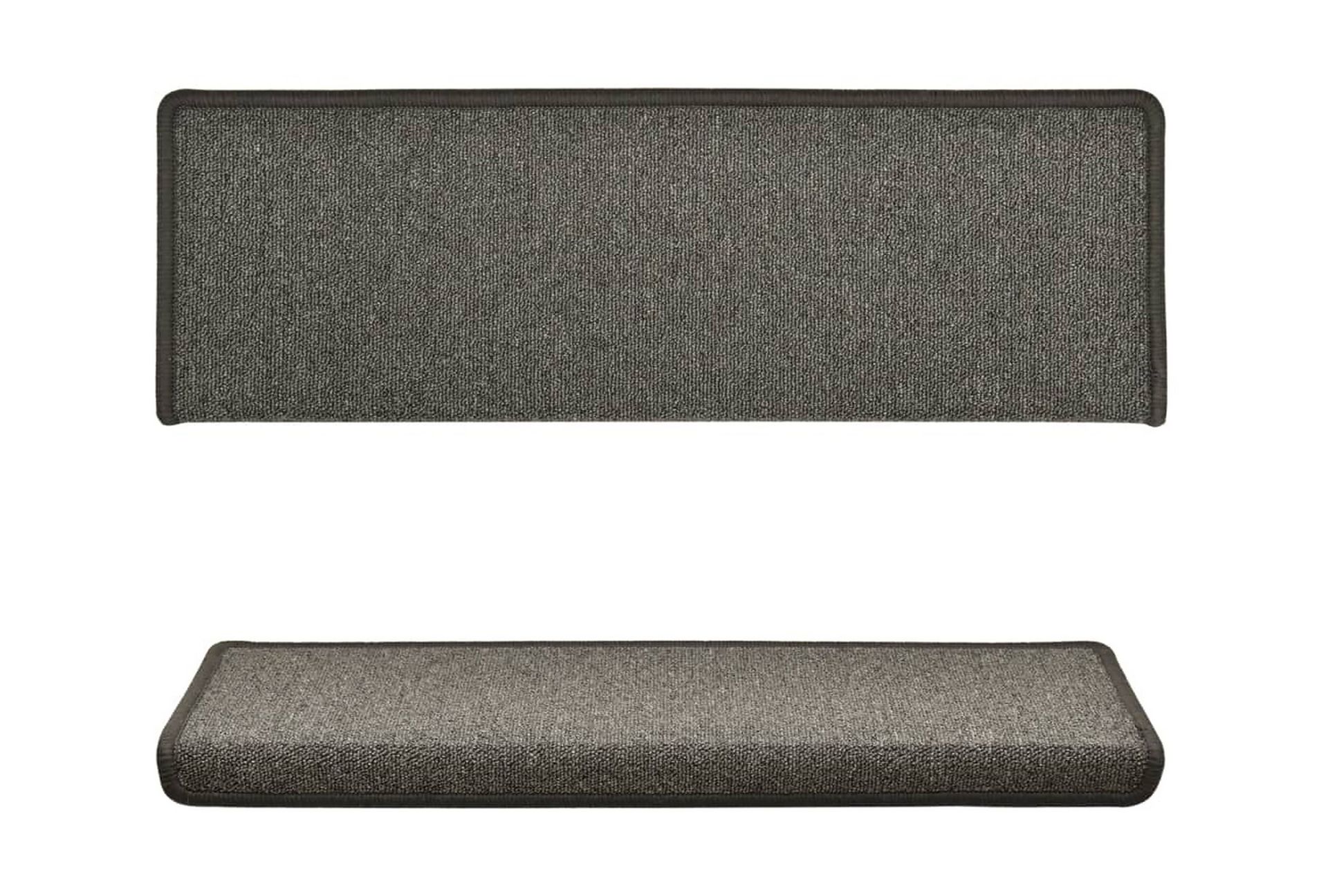 Trappetrinnstepper 15 stk 65x25 mørkegrå - Tekstiler - Tepper & Matter - Spesialmatte - Trappetepper