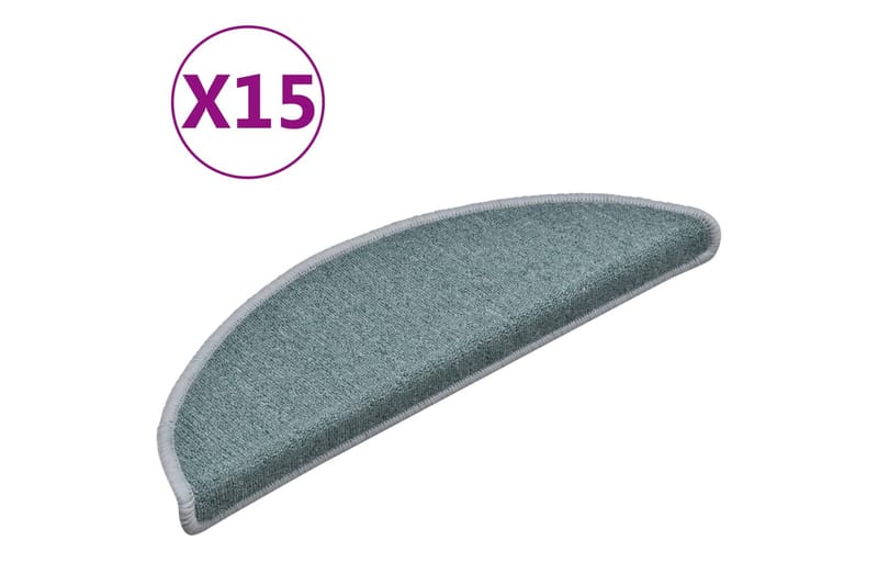 Trappetrinnstepper 15 stk blå 56x17x3 cm - Blå - Tekstiler - Tepper & Matter - Spesialmatte - Trappetepper