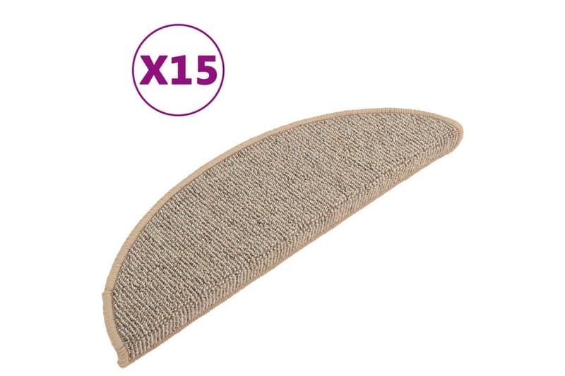 Trappetrinnstepper 15 stk brun 56x17x3 cm - Brun - Tekstiler - Tepper & Matter - Spesialmatte - Trappetepper