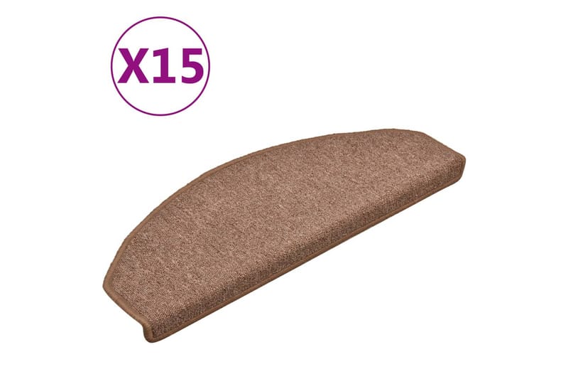 Trappetrinnstepper 15 stk brun 65x24x4 cm - Brun - Tekstiler - Tepper & Matter - Spesialmatte - Trappetepper