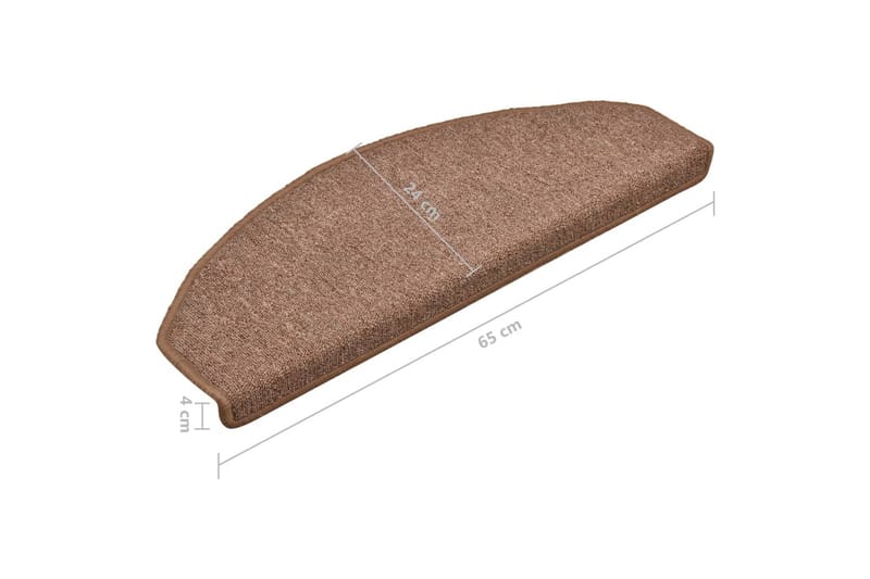 Trappetrinnstepper 15 stk brun 65x24x4 cm - Brun - Tekstiler - Tepper & Matter - Spesialmatte - Trappetepper
