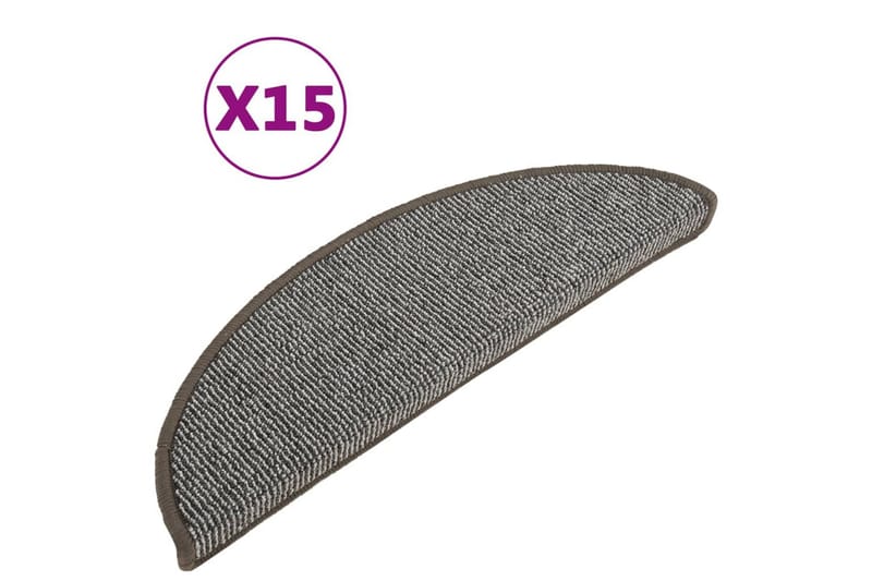 Trappetrinnstepper 15 stk grå 56x17x3 cm - Grå - Tekstiler - Tepper & Matter - Spesialmatte - Trappetepper