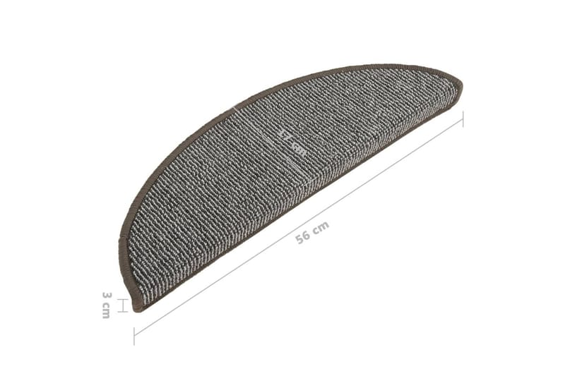 Trappetrinnstepper 15 stk grå 56x17x3 cm - Grå - Tekstiler - Tepper & Matter - Spesialmatte - Trappetepper