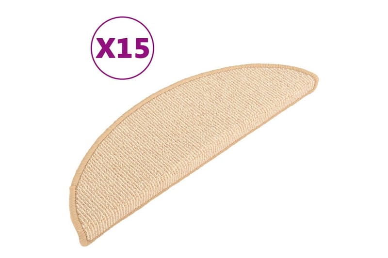 Trappetrinnstepper 15 stk kremhvit 56x17x3 cm - Krem - Tekstiler - Tepper & Matter - Spesialmatte - Trappetepper