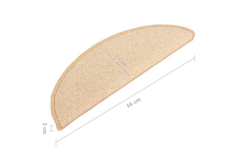 Trappetrinnstepper 15 stk kremhvit 56x17x3 cm - Krem - Tekstiler - Tepper & Matter - Spesialmatte - Trappetepper