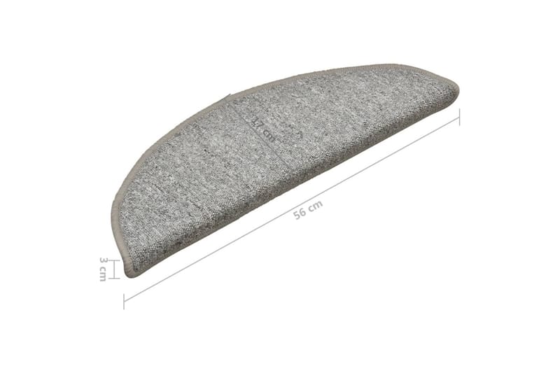 Trappetrinnstepper 15 stk lysegrå 56x17x3 cm - Grå - Tekstiler - Tepper & Matter - Spesialmatte - Trappetepper