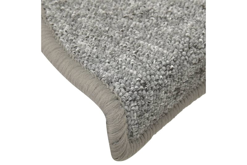 Trappetrinnstepper 15 stk lysegrå 65x24x4 cm - Grå - Tekstiler - Tepper & Matter - Spesialmatte - Trappetepper