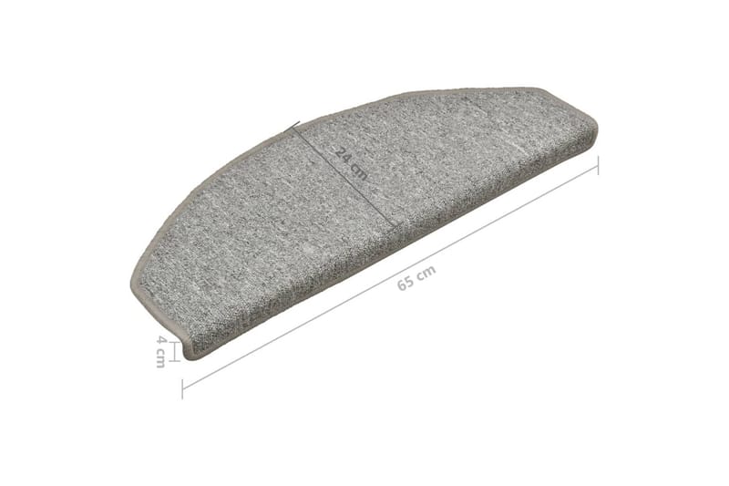 Trappetrinnstepper 15 stk lysegrå 65x24x4 cm - Grå - Tekstiler - Tepper & Matter - Spesialmatte - Trappetepper
