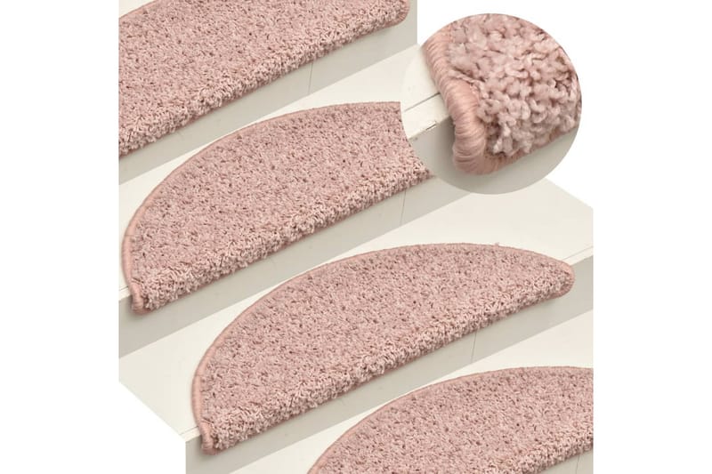 Trappetrinnstepper 15 stk lyserosa 56x17x3 cm - Rosa - Tekstiler - Tepper & Matter - Spesialmatte - Trappetepper