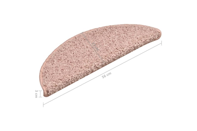 Trappetrinnstepper 15 stk lyserosa 56x17x3 cm - Rosa - Tekstiler - Tepper & Matter - Spesialmatte - Trappetepper