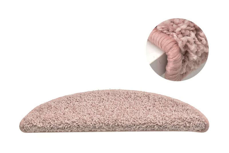 Trappetrinnstepper 15 stk lyserosa 65x21x4 cm - Rosa - Tekstiler - Tepper & Matter - Spesialmatte - Trappetepper