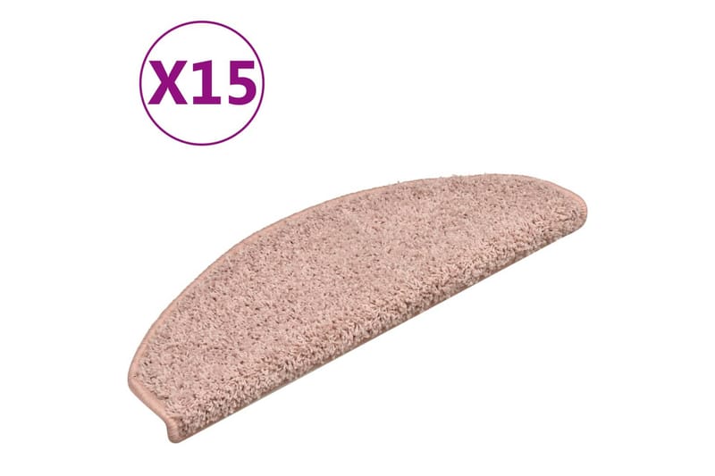 Trappetrinnstepper 15 stk lyserosa 65x21x4 cm - Rosa - Tekstiler - Tepper & Matter - Spesialmatte - Trappetepper