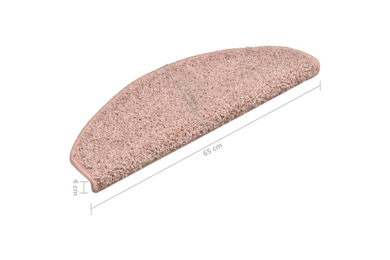 Trappetrinnstepper 15 stk lyserosa 65x21x4 cm - Rosa - Tekstiler - Tepper & Matter - Spesialmatte - Trappetepper