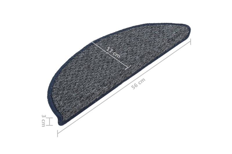 Trappetrinnstepper 15 stk mørkeblå 56x20 cm - Blå - Tekstiler - Tepper & Matter - Spesialmatte - Trappetepper