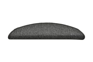 Trappetrinnstepper 15 stk mørkegrå 56x17x3 cm - Grå - Tekstiler - Tepper & Matter - Spesialmatte - Trappetepper