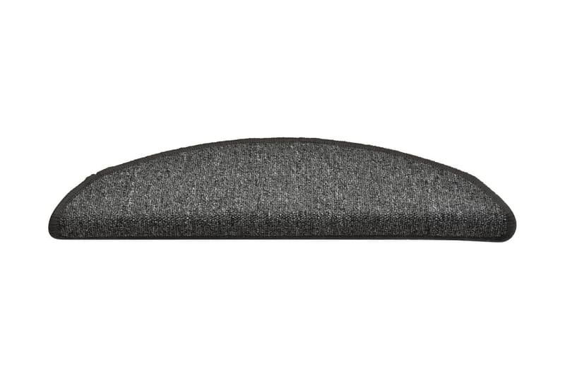 Trappetrinnstepper 15 stk mørkegrå 56x17x3 cm - Grå - Tekstiler - Tepper & Matter - Spesialmatte - Trappetepper