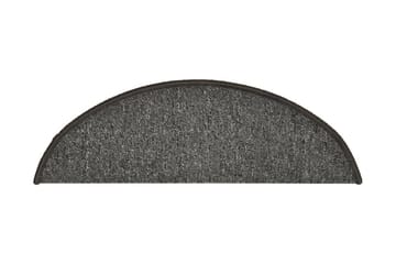 Trappetrinnstepper 15 stk mørkegrå 56x17x3 cm - Grå - Tekstiler - Tepper & Matter - Spesialmatte - Trappetepper