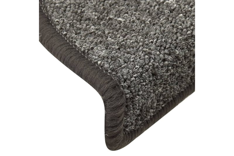 Trappetrinnstepper 15 stk mørkegrå 56x17x3 cm - Grå - Tekstiler - Tepper & Matter - Spesialmatte - Trappetepper