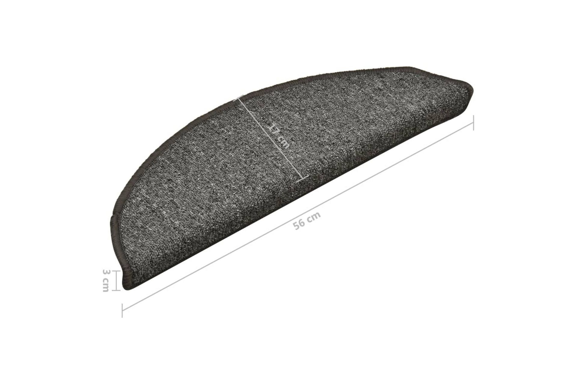 Trappetrinnstepper 15 stk mørkegrå 56x17x3 cm - Grå - Tekstiler - Tepper & Matter - Spesialmatte - Trappetepper
