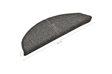 Trappetrinnstepper 15 stk mørkegrå 56x17x3 cm - Grå - Tekstiler - Tepper & Matter - Spesialmatte - Trappetepper