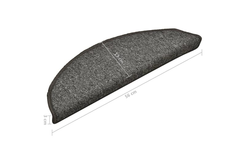 Trappetrinnstepper 15 stk mørkegrå 56x17x3 cm - Grå - Tekstiler - Tepper & Matter - Spesialmatte - Trappetepper