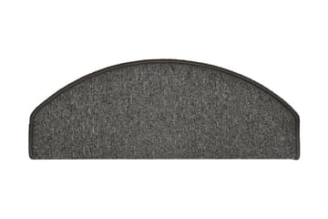 Trappetrinnstepper 15 stk mørkegrå 65x24x4 cm - Grå - Tekstiler - Tepper & Matter - Spesialmatte - Trappetepper