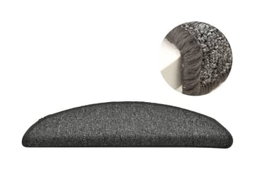Trappetrinnstepper 15 stk mørkegrå 65x24x4 cm - Grå - Tekstiler - Tepper & Matter - Spesialmatte - Trappetepper
