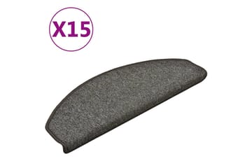 Trappetrinnstepper 15 stk mørkegrå 65x24x4 cm - Grå - Tekstiler - Tepper & Matter - Spesialmatte - Trappetepper